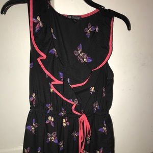 Sleeveless black butterfly dress